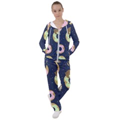 Cute Sloth With Sweet Doughnuts Women s Tracksuit by Sobalvarro