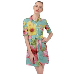 Hibiscus Belted Shirt Dress by Sobalvarro