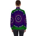 Mandala In Leaves,on Beautiful Leaves In Bohemian Style Women s High Neck Windbreaker View2