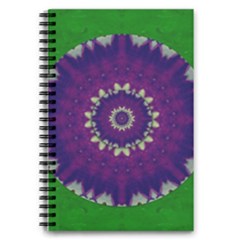 Mandala In Leaves,on Beautiful Leaves In Bohemian Style 5 5  X 8 5  Notebook by pepitasart