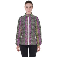 Leaves Contemplative In Pearls Free From Disturbance Women s High Neck Windbreaker by pepitasart