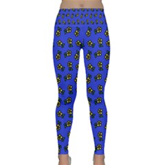 Daisy Royal Blue Lightweight Velour Classic Yoga Leggings by snowwhitegirl