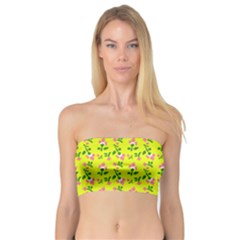 Carnation Pattern Yellow Bandeau Top by snowwhitegirl