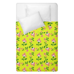 Carnation Pattern Yellow Duvet Cover Double Side (single Size) by snowwhitegirl