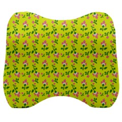 Carnation Pattern Yellow Velour Head Support Cushion by snowwhitegirl