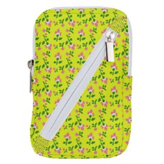 Carnation Pattern Yellow Belt Pouch Bag (small) by snowwhitegirl