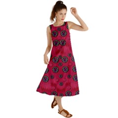 The Dark Moon Fell In Love With The Blood Moon Decorative Summer Maxi Dress by pepitasart