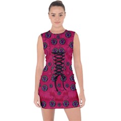 The Dark Moon Fell In Love With The Blood Moon Decorative Lace Up Front Bodycon Dress by pepitasart