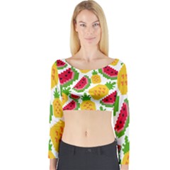 Watermelon Pattern Se Fruit Summer Long Sleeve Crop Top by Vaneshart