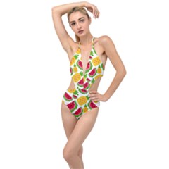 Watermelon Pattern Se Fruit Summer Plunging Cut Out Swimsuit by Vaneshart