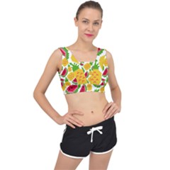 Watermelon Pattern Se Fruit Summer V-back Sports Bra by Vaneshart