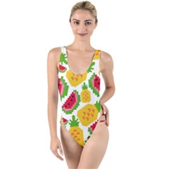 Watermelon Pattern Se Fruit Summer High Leg Strappy Swimsuit by Vaneshart