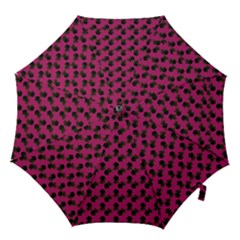 Black Rose Pink Hook Handle Umbrellas (small) by snowwhitegirl