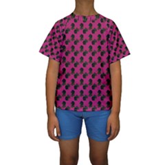 Black Rose Pink Kids  Short Sleeve Swimwear by snowwhitegirl