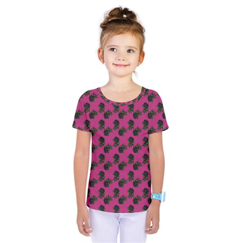 Black Rose Pink Kids  One Piece Tee by snowwhitegirl