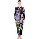 Frida Kahlo brick wall graffiti urban art with grunge eye and frog  OnePiece Jumpsuit (Ladies)  View1