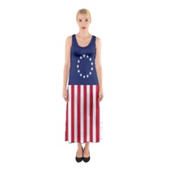 Betsy Ross Flag Usa America United States 1777 Thirteen Colonies Vertical Sleeveless Maxi Dress by snek