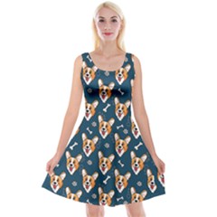 Welsh Corgi Face Reversible Velvet Sleeveless Dress by trulycreative