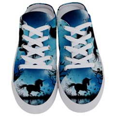 Wonderful Unicorn Silhouette In The Night Half Slippers by FantasyWorld7