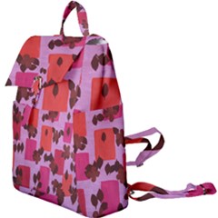 Buckle Everyday Backpack With Brown Flowers On Pink Design by BePrettily