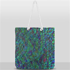 Essence Of A Peacock Full Print Rope Handle Tote (large) by bloomingvinedesign