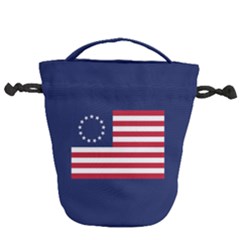 Betsy Ross Flag Usa America United States 1777 Thirteen Colonies Maga  Drawstring Bucket Bag by snek