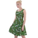 Pepe the Frog Face pattern Green Kekistan meme Knee Length Skater Dress View1