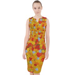 Yellow Spray Design Midi Bodycon Dress by BePrettily