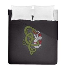 Pepe The Frog Rare Celtic Viking Norse Dragon Pattern Deus Vult Medieval Wojak Crusader Duvet Cover Double Side (full/ Double Size) by snek