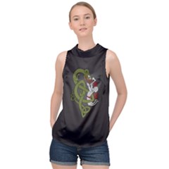 Pepe The Frog Rare Celtic Viking Norse Dragon Pattern Deus Vult Medieval Wojak Crusader High Neck Satin Top by snek