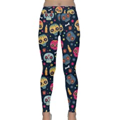 Mexican Day Of Dead Sugar Skull Classic Yoga Leggings by trulycreative