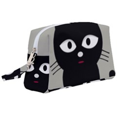 Cat Pet Cute Black Animal Wristlet Pouch Bag (large) by HermanTelo