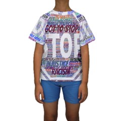 Human Trafficking In Blue Classic Logo Final Kids  Short Sleeve Swimwear by gottostop