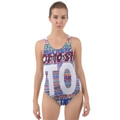 Human Trafficking In Blue Classic Logo Final Cut-out Back One Piece Swimsuit by gottostop