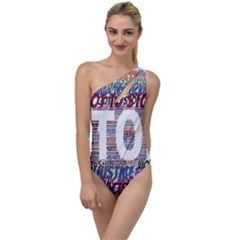 Human Trafficking In Blue Classic Logo Final To One Side Swimsuit by gottostop