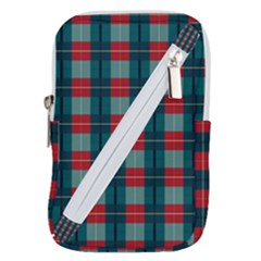 Pattern Texture Plaid Belt Pouch Bag (large) by Mariart