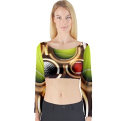 Sport Ball Tennis Golf Football Long Sleeve Crop Top by HermanTelo