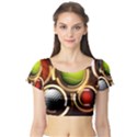 Sport Ball Tennis Golf Football Short Sleeve Crop Top View1