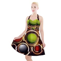 Sport Ball Tennis Golf Football Halter Party Swing Dress  by HermanTelo