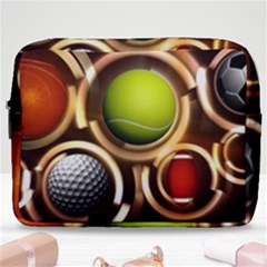 Sport Ball Tennis Golf Football Make Up Pouch (large) by HermanTelo