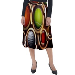 Sport Ball Tennis Golf Football Classic Velour Midi Skirt  by HermanTelo