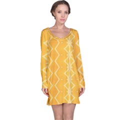 Pattern Yellow Long Sleeve Nightdress by HermanTelo