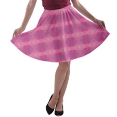 Pink A-line Skater Skirt by HermanTelo