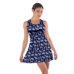 Cute Animal Silhouettes Blue Cotton Racerback Dress by trulycreative