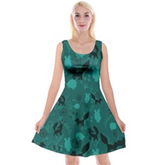 Cute Cartoon Fox Green Reversible Velvet Sleeveless Dress by trulycreative