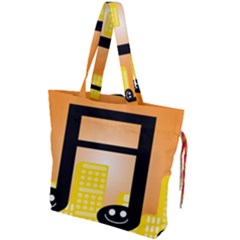 Abstract Anthropomorphic Art Drawstring Tote Bag by HermanTelo