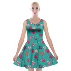 Heart Candy Lollipop Green Velvet Skater Dress by trulycreative