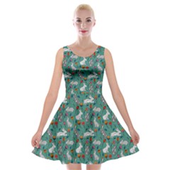 Cute Easter Bunny Velvet Skater Dress by trulycreative