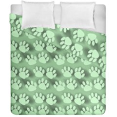 Pattern Texture Feet Dog Green Duvet Cover Double Side (california King Size) by HermanTelo