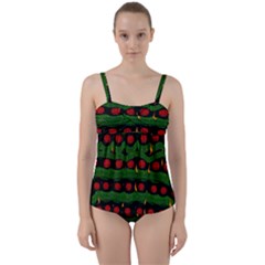 Pumkin Time Maybe Halloween Twist Front Tankini Set by pepitasart